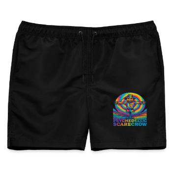 Psychedelische Vogelscheuche Trippy EDM Festival - Männer Badeshorts - Schwarz - Vorne - AI Model Male 178 light (178cm)