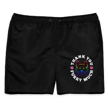 Thank you furry much - Männer Badeshorts - Schwarz - Vorne - AI Model Male 178 light (178cm)
