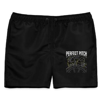 Anatomie der Zahnräder – Perfect Pitch Edition - Männer Badeshorts - Schwarz - Vorne - AI Model Male 178 light (178cm)