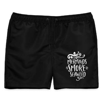 Mermaids smoke Seaweed - Männer Badeshorts - Schwarz - Vorne - AI Model Male 178 light (178cm)