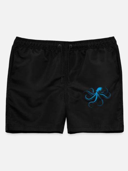 Oktopus in Monochrom - Männer Badeshorts - Schwarz