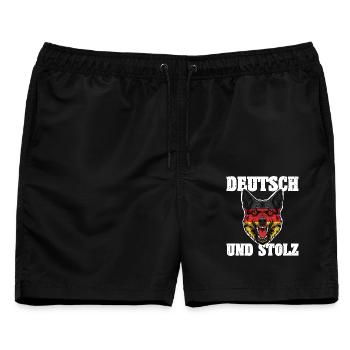 Deutscher Schäferhund - Männer Badeshorts - Schwarz - Vorne - AI Model Male 178 light (178cm)