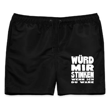 Würd mir stinken Spruch-Shirt für Humor - Männer Badeshorts - Schwarz - Vorne - AI Model Male 178 light (178cm)
