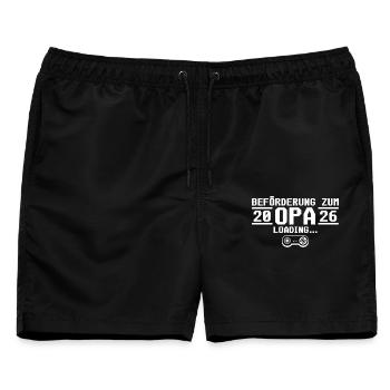 Werdender Opa 2026 loading - Großvater - Männer Badeshorts - Schwarz - Vorne - AI Model Male 178 light (178cm)