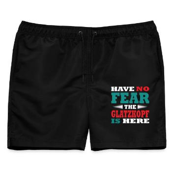 Have no Fear the Glatzkopf is here Outfit - Männer Badeshorts - Schwarz - Vorne - AI Model Male 178 light (178cm)