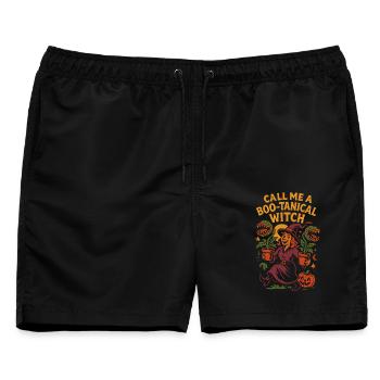 Nennen Sie mich eine boo-tanische Hexe Halloween-Design - Männer Badeshorts - Schwarz - Vorne - AI Model Male 178 light (178cm)