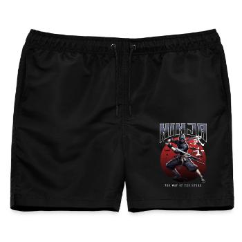 Ninja Pfad des Schwertes - Männer Badeshorts - Schwarz - Vorne - AI Model Male 178 light (178cm)