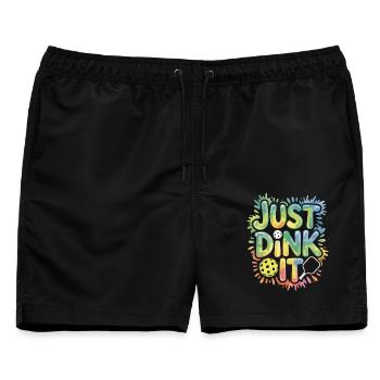 Buntes Just Dink It Shirt für Pickleball Fans - Männer Badeshorts - Schwarz - Vorne - AI Model Male 178 light (178cm)