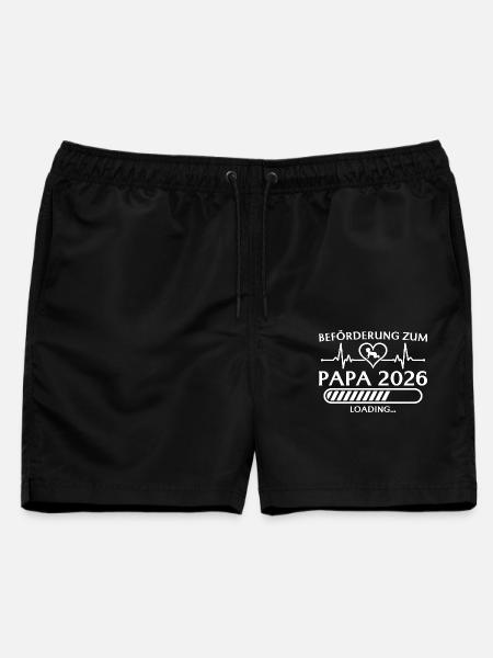 Beförderung zum Papa 2026 lädt - Männer Badeshorts - Schwarz
