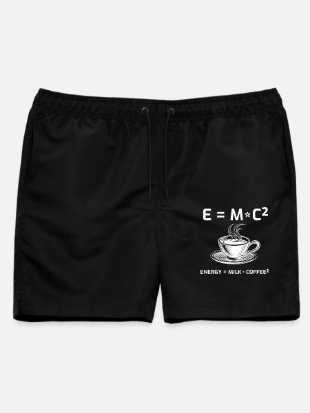 Kaffeetrinker Kaffeeformel E=MC2 - Männer Badeshorts - Schwarz
