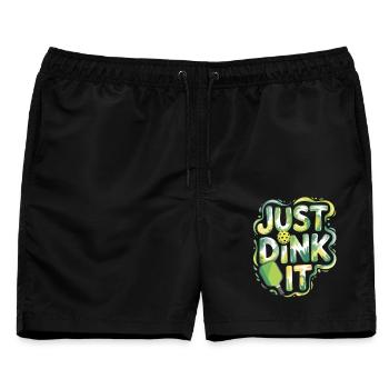 Pickleball T-Shirt Just Dink It Geschenkidee - Männer Badeshorts - Schwarz - Vorne - AI Model Male 178 light (178cm)
