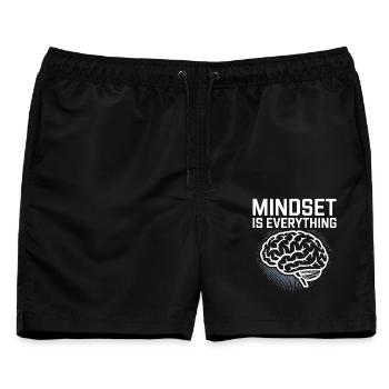 Mindset Ist Alles Gehirn Design - Männer Badeshorts - Schwarz - Vorne - AI Model Male 178 light (178cm)