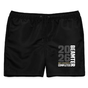 Beamter Auf Lebenszeit 2026 - Männer Badeshorts - Schwarz - Vorne - AI Model Male 178 light (178cm)