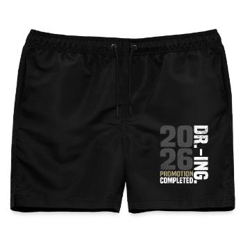 Dr. Ing. Promotion Completed - Männer Badeshorts - Schwarz - Vorne - AI Model Male 178 light (178cm)