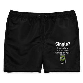 Exklusive AI-Beziehung mit JayGPT - Männer Badeshorts - Schwarz - Vorne - AI Model Male 178 light (178cm)