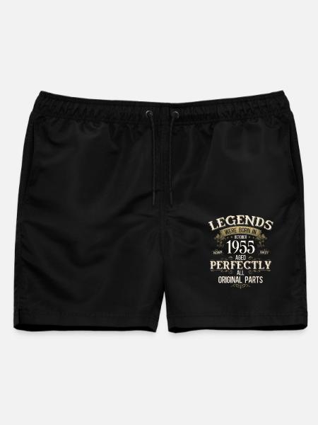 70. Geburtstag Legende Oktober Jahrgang 1955 - Männer Badeshorts - Schwarz