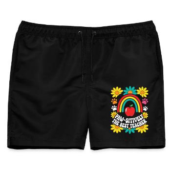 Pfotenhaft der beste Lehrer-Hunde-Liebhaber - Männer Badeshorts - Schwarz - Vorne - AI Model Male 178 light (178cm)