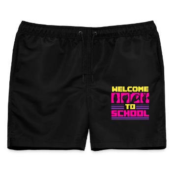 ASL Dolmetscher Gebärdensprache Welcome To School - Männer Badeshorts - Schwarz - Vorne - AI Model Male 178 light (178cm)