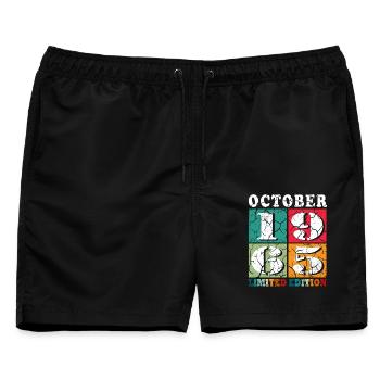 1965 Oktober Vintage - Oktober 1965 - Männer Badeshorts - Schwarz - Vorne - AI Model Male 178 light (178cm)