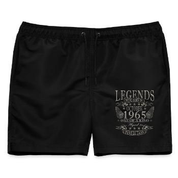oktober 1965 Jahrestag oktober 1965 oktober - Männer Badeshorts - Schwarz - Vorne - AI Model Male 178 light (178cm)