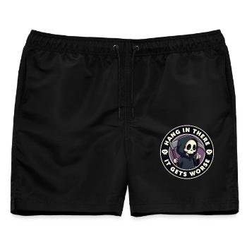 Halten Sie durch, es wird noch schlimmer - Männer Badeshorts - Schwarz - Vorne - AI Model Male 178 light (178cm)