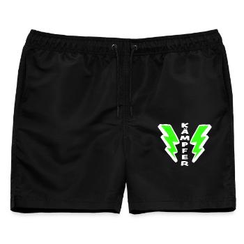 KÄMPFER - Männer Badeshorts - Schwarz - Vorne - AI Model Male 178 light (178cm)