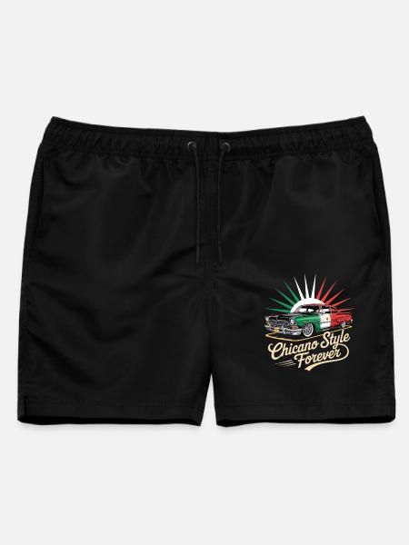 Chicano Forever Mexiko Pride - Männer Badeshorts - Schwarz