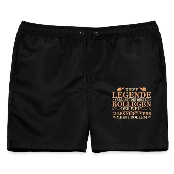 Rente Pension Abschied Kollege Geschenk - Männer Badeshorts - Schwarz - Vorne - AI Model Male 178 light (178cm)