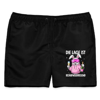 Die Lage Ist Besäufniserregend - Männer Badeshorts - Schwarz - Vorne - AI Model Male 178 light (178cm)