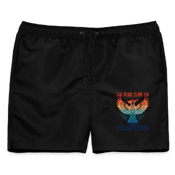 Elfenbein Specht My Life Will Be Ivory Billed - Männer Badeshorts - Schwarz - Vorne - AI Model Male 178 light (178cm)
