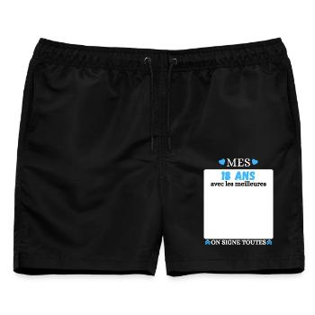 18. Geburtstag, mein 18. Geburtstag mit den Besten - Männer Badeshorts - Schwarz - Vorne - AI Model Male 178 light (178cm)