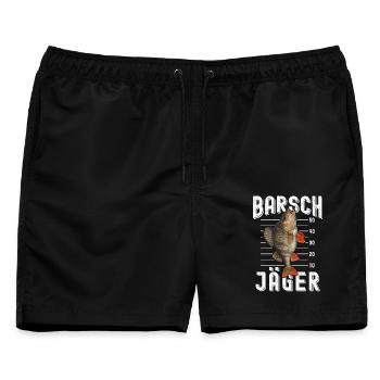 Barsch Jäger Barsch Angeln Barsche Fangen - Männer Badeshorts - Schwarz - Vorne - AI Model Male 178 light (178cm)
