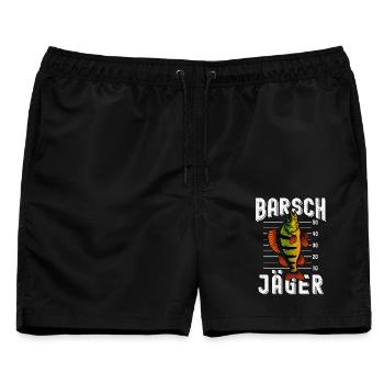 Barsch Jäger Flussbarsch Barschangeln Barsche - Männer Badeshorts - Schwarz - Vorne - AI Model Male 178 light (178cm)
