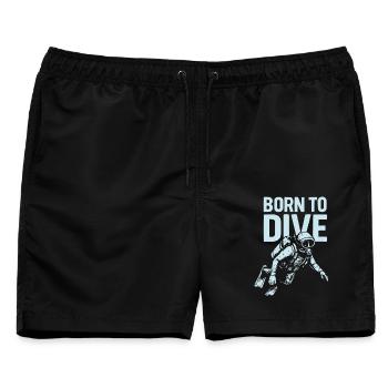 Born to Dive Taucher Shirt - Männer Badeshorts - Schwarz - Vorne - AI Model Male 178 light (178cm)