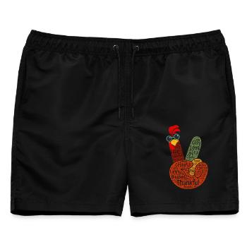 Dankbares Peacezeichen Hand - Männer Badeshorts - Schwarz - Vorne - AI Model Male 178 light (178cm)
