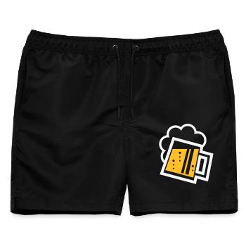 Bayrischer Bierkrug (Bier / Maßkrug / R /// 2C) - Männer Badeshorts - Schwarz - Vorne - AI Model Male 178 light (178cm)