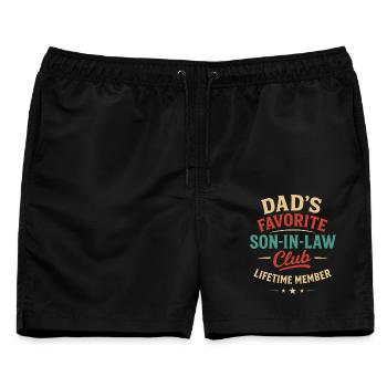 Schwiegersohn Retro Lustiger Familienhumor - Männer Badeshorts - Schwarz - Vorne - AI Model Male 178 light (178cm)