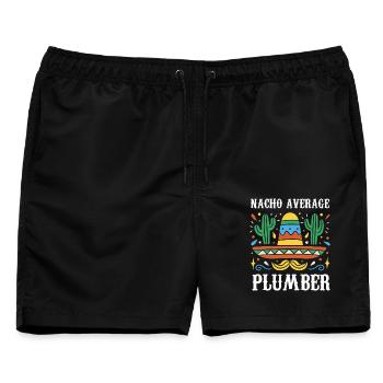 Nacho Average Plumber - Männer Badeshorts - Schwarz - Vorne - AI Model Male 178 light (178cm)