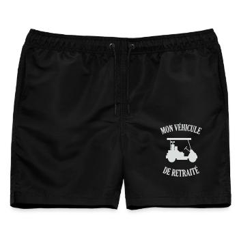 Mein ausgemustertes Golf Humor Fahrzeug - Männer Badeshorts - Schwarz - Vorne - AI Model Male 178 light (178cm)