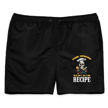 Deine Meinung War Nicht Im Rezept - Männer Badeshorts - Schwarz - Vorne - AI Model Male 178 light (178cm)