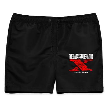 Generation X 1965 1980 Retro - Männer Badeshorts - Schwarz - Vorne - AI Model Male 178 light (178cm)