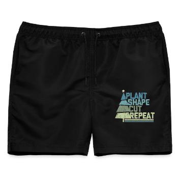 Weihnachtsbaum Züchter Plant Shape Cut - Männer Badeshorts - Schwarz - Vorne - AI Model Male 178 light (178cm)