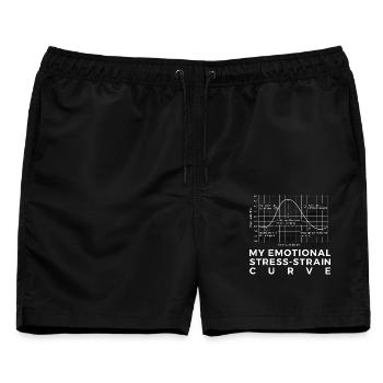 Workshop Humor, clevere Belastungs-Dehnungs-Kurve TShirt - Männer Badeshorts - Schwarz - Vorne - AI Model Male 178 light (178cm)