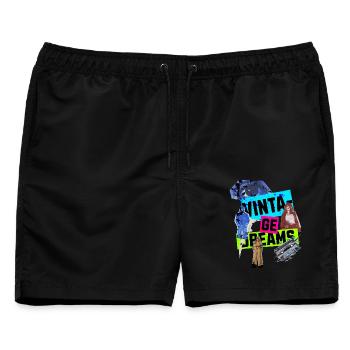 Vintage Dreams - Retro Collage 90s - Männer Badeshorts - Schwarz - Vorne - AI Model Male 178 light (178cm)