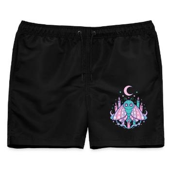 Pastellfarbene Kawaii Gothic Motte - Männer Badeshorts - Schwarz - Vorne - AI Model Male 178 light (178cm)