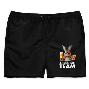Après-Ski Häschen Team - Männer Badeshorts - Schwarz - Vorne - AI Model Male 178 light (178cm)