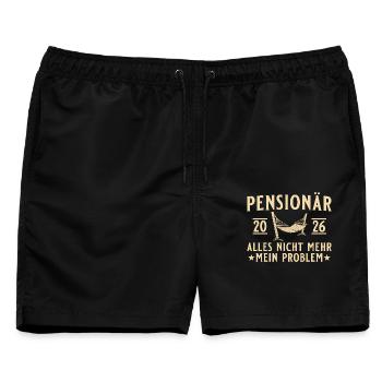 Pensionär 2026 Kollege Abschied Pension - Männer Badeshorts - Schwarz - Vorne - AI Model Male 178 light (178cm)