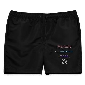 Do Not Disturb – Mentally on Airplane Mode - Männer Badeshorts - Schwarz - Vorne - AI Model Male 178 light (178cm)
