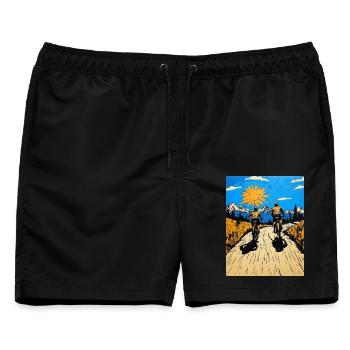 Sonnenweg Zu Zweit - Männer Badeshorts - Schwarz - Vorne - AI Model Male 178 light (178cm)