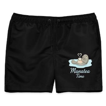 Seekuh Meerestier Ozean liebt Tee - Männer Badeshorts - Schwarz - Vorne - AI Model Male 178 light (178cm)